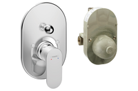 Смеситель для душа, Hansgrohe, Rebris S, тип открывания воды-однорычажный, тип регулирования воды-керамический картридж, монтаж-настенный встраиваемый, отверстия для монтажа-1, внутренняя часть-в комплекте, дивертер с переключателем вакуумного типа, цвет-хром арт-72448000 — фото 1, Встраиваемые смесители для душа