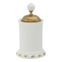PROVANCE Баночка высокая, H21 см. с крышкой, керамика с декором/бронза арт-17615 — фото 1, Органайзеры для ванной