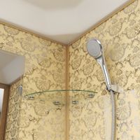 Душевая кабина Niagara Luxe NG-7701G (90x90х210) низкий поддон(15см),дверь раздвижная,стенки золото,3 места — фото 3, Душевые кабины