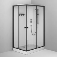 W94C-403-12080BT X-Joy кабина душевая прямоугольная, 120x80, профиль мат.черный, стекло прозрачное — фото 1, Душевые кабины