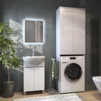 Шкаф для стиральной машины VIGO Wing 64 напольный белый (shnr.WIN.64.2D белый) — фото 4, Шкафы для ванной