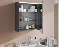 Товар: Зеркало-шкаф 60 см с подсветкой и розеткой левый антрацит VITRA арт-66909 - фото 2 Зеркало-шкаф 60 см с подсветкой и розеткой левый антрацит VITRA арт-66909 — фото 2, Зеркальные шкафы в ванную