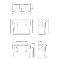 Консоль SIMAS LANTE напольная деревянная цвет белый LAM120 — фото 2, Консоли для раковины