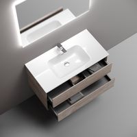 Тумба подвесная SANCOS Marmi 2.0 890х445х520 с двумя ящиками оснащенными доводчиками скрытого монтажа, дуб галифакс натуральный, арт. арт-MR2.090EG — фото 3, Тумбы под раковину