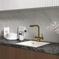 Смеситель Reflexion Lago RX9902GD для кухни с гибким изливом и подключением к фильтру, брашированное золото — фото 44, Смесители для кухни