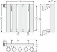 Отопительный радиатор Сунержа Кумир-0 EU50 левый 300х330 5 секций Матовый белый арт-30-0350-3005 — фото 5, Радиаторы отопления