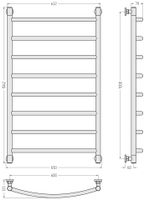 Полотенцесушитель водяной Сунержа Галант+ 1000х600 Шампань арт-020-0200-1060 — фото 2, Водяные полотенцесушители