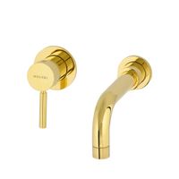 FORTIS GOLD См-ль д/раковины моноком. скрытого монтажа настенный, на 2 отв., золото арт-27983 — фото 1, Смесители для раковины