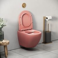 Товар: Унитаз Color (495х365х375) РОЗОВЫЙ матовый подвеснойбезободковый с тонкой крышкой арт-GR-4455PIMS - фото 4 Унитаз Color (495х365х375) РОЗОВЫЙ матовый подвеснойбезободковый с тонкой крышкой арт-GR-4455PIMS — фото 4, Подвесные унитазы