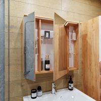 Комплект мебели для ванной Бриклаер Форест 80B, дуб золотой/белый — фото 6, Комплекты мебели для ванной