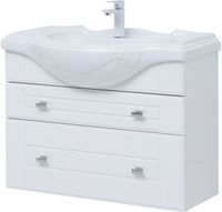 Тумба под раковину Aquanet Рондо 85 белый глянец арт-00304289 — фото 4, Тумбы под раковину