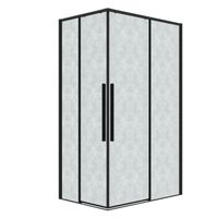 Душевое ограждение Grossman Galaxy 1/2.K33.01.12.21.02-1/2.K33.01.80L.21.02 (120х80х195) раздвижная,черный матовый,стекло шиншилла,2 места 300.K33.01.12R80L.21.02 — фото 1, Душевые кабины и ограждения