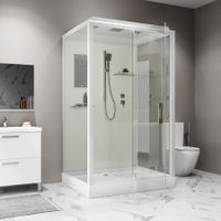 Душевая кабина Niagara Standart (100х80х215) прямоугольник,поддон 15см,распашная,проф.белый,3 места арт-ST100/80/15Q — фото 4, Душевые кабины