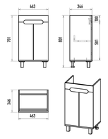 Тумба под раковину арт-Э-Ска01050-0150-2Д — фото 5, Тумбы под раковину