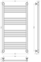 Полотенцесушитель водяной Сунержа Богема+ прямая 1000х500 Золотой шёлк 32-0220-1050 — фото 2, Водяные полотенцесушители