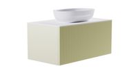 Тумба М-40 90см 1ящ цв RAL1013 мат./волна, раковина Атрия бел гл., столешница Solid бел гл. арт-4631177713637 — фото 3, Тумбы с раковиной
