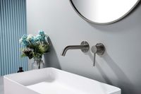 Товар: ЕВРОПА смеситель для раковины настенный 2 отв. (внешняя и скрытая часть), оружейная сталь арт-AQ1313BGM - фото 4 ЕВРОПА смеситель для раковины настенный 2 отв. (внешняя и скрытая часть), оружейная сталь арт-AQ1313BGM — фото 4, Смесители для раковины