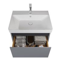 Тумба LUXURY PLUS, 105 см, подвесная/напольная, 2 ящик, серый базальт арт-99.2034 — фото 1, Тумбы под раковину