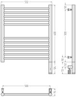 Полотенцесушитель электрический Сунержа Богема 3.0 прямая 600х500 МЭМ правый Без покрытия 00-5805-6050 — фото 3, Электрические полотенцесушители
