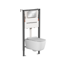 Комплект Подвесной унитаз NEW DAY Rimless + Система инсталляции Balance кнопка Square, хром глянцевый арт-CN3005_121002CH — фото 1, Комплекты унитаз + инсталляция