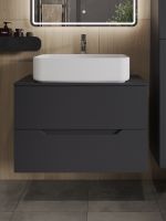 Orange Line тумба с раковиной подвесная 80 см, графит/белый арт-Li-80TugMDF+B07-600W — фото 3, Тумбы с раковиной