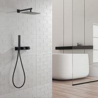 Душевая система ABBER Rund скрытого монтажа без излива, черная матовая арт-AF8718B — фото 2, Встраиваемые душевые комплекты