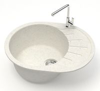 Кухонная мойка AZARIO Light 575х440х215) искусственный мрамор, цвет Хлопок арт-CS00079921 — фото 1, Кухонные мойки