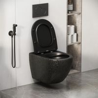 Унитаз подвесной Grossman GR-4455BBLS (480х365х370) безободковый,черный глянцевый с тонкой крышкой,микролифт,1 место — фото 6, Подвесные унитазы