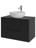 Orange Line Li-80TubMDF+B07-420W тумба с раковиной подвесная 80 см, черный/белый Li-80TubMDF+B07-420W — фото 6, Тумбы с раковиной