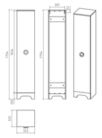 Шкаф-пенал арт-П-Лей0501-01Л — фото 4, Пеналы для ванной комнаты