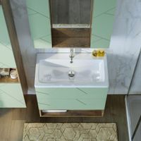 Комплект мебели для ванной Бриклаер КРИСТАЛЛ 80ZSSF, фисташковый/дуб гранж песочный — фото 7, Комплекты мебели для ванной