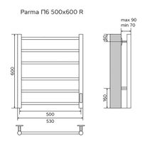 Товар: Полотенцесушитель электрический AZARIO PARMA 500/600 6 секций, диммер справа, черный арт-AZ10856B - фото 5 Полотенцесушитель электрический AZARIO PARMA 500/600 6 секций, диммер справа, черный арт-AZ10856B — фото 5, Электрические полотенцесушители