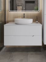 Orange Line тумба с раковиной подвесная 100 см, белый арт-Li-100TuwMDF+B05-520W — фото 3, Тумбы с раковиной