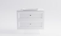 Тумба Классик 100 с 2ящ белый мат. с раковиной Ретро бел гл. и столешницей Solid бел гл. арт-4631177714450 — фото 1, Тумбы с раковиной