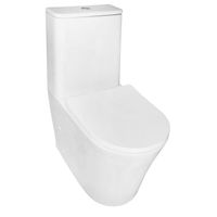 Унитаз-компакт Azario ANTEO ROUND 385х630х820 напольный, безободковый, быстросъемное сиденье микролифт арт-AZ-1219A — фото 1, Напольные унитазы