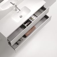 Тумба подвесная SANCOS Snob R 1195х390х500, c двумя ящиками оснащенными доводчиками, Bianco, арт. арт-SNR120/39W — фото 2, Тумбы под раковину