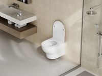 Унитаз ABBER Bequem подвесной белый, безободковый, смыв торнадо арт-AC1128 — фото 3, Подвесные унитазы