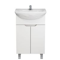 тумба Гамма 50 (Уют 50) ЛДСП напольная, белая без умывальника (в разборе) MFR14757WT — фото 1, Комоды и тумбы для ванной комнаты