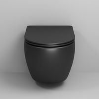 Унитаз подвесной Grossman Color (490х370х360) безободковый,черный матовый с тонкой крышкой,микролифт,1 место арт-GR-4455BMS — фото 2, Подвесные унитазы