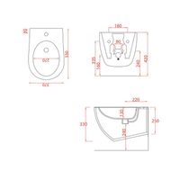 Биде Artceram File 2.0 подвесной с одним отверстием цвет petrolio арт-FLB001 42 00 — фото 1, Биде подвесные