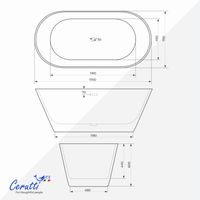 Ванна TONIA170 акриловая отдельностоящая Ceruttispa (1700x750x600) CT11230 — фото 5, Акриловые ванны
