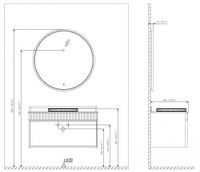 Тумба с раковиной ORKA Molino 100 подвесная, антрацит матовый, 2 ручки в комплекте золото и хром 5004667 — фото 6, Тумбы с раковиной