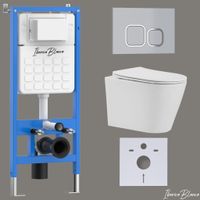 Комплект 3в1 IBERICA BLANCA инсталляция SILENCIO, унитаз BURGOS ALTO белый, кнопка смыва ESTI-Q хром матовый (IB001.BRA.234.834) — фото 1, Комплекты унитаз + инсталляция