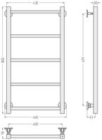 Полотенцесушитель водяной Стилье Версия-КН 800х400 (5) П 20х20 Без покрытия 00640-8040 — фото 3, Водяные полотенцесушители
