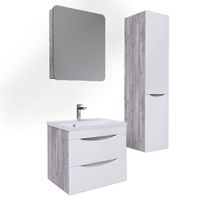 Пенал подвесной "ТАЛИС-35 см" с б/к универсальный бетон пайн/белый глянец 303508 — фото 1, Пеналы для ванной комнаты