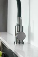 Смеситель для кухни с гибким изливом BELZ , оружейная сталь арт-B73810-3 — фото 7, Смесители для кухни