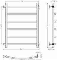 Полотенцесушитель водяной Стилье Версия-Б2 600х500 (6) Г 18 Чёрный арт-17612-6050 — фото 4, Водяные полотенцесушители
