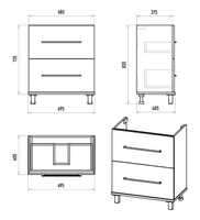 Тумба под раковину арт-П-Мод07070-011Пр — фото 6, Тумбы под раковину
