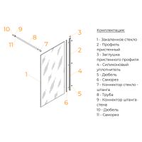 Товар: Шторка на ванну RGW SC-051-B 70x150, профиль чёрный, стекло тонированное(серое), арт-351105107-34 - фото 3 Шторка на ванну RGW SC-051-B 70x150, профиль чёрный, стекло тонированное(серое), арт-351105107-34 — фото 3, Неподвижные шторки для ванной