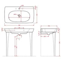 Ножки Artceram Civitas керамические для раковины (2 шт.) цвет белый арт-CIC002 01 00 — фото 2, Комплектующие для туалета